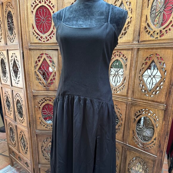 Abercrombie & Fitch black midi sundress - petite medium - Picture 1 of 5